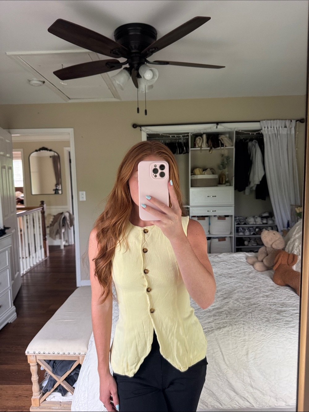 Peppermayo Yellow Button up Top